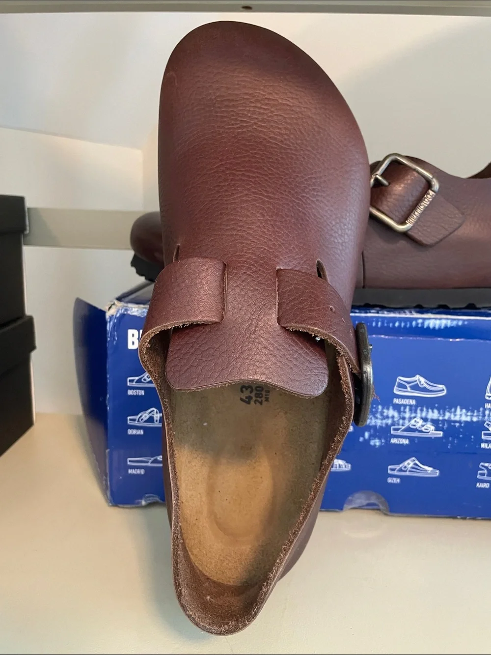 Birkenstock Brown Leather London Wire Buckle Clog EU 43 New in box